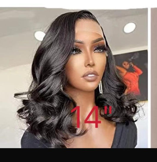 13 x 4 Curly Wig Human Hair 14"
