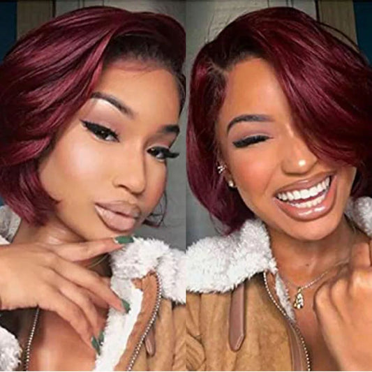 Short Dtyle Burgundy Wig